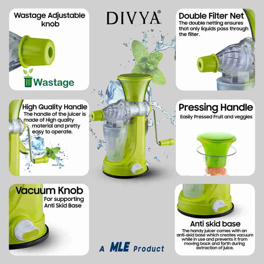 Divya Plastic Big Fruit Vegetable Hand Juicer with Steel