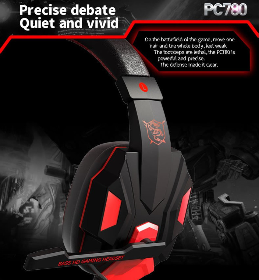 TXOR CORE PC780 Gaming Headphones with 40 mm Drivers Bass HIT AIR Cushion Red Wired Gaming Headset