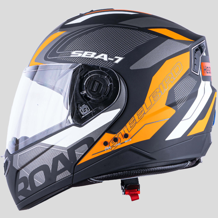 Orange motorcycle discount helmet with bluetooth