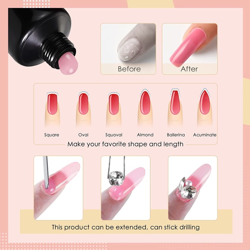 Buy Builder Gel Nudey Pink Custom Press on Nails Luxury False Nails BIAB  Stick on Nails Online in India - Etsy