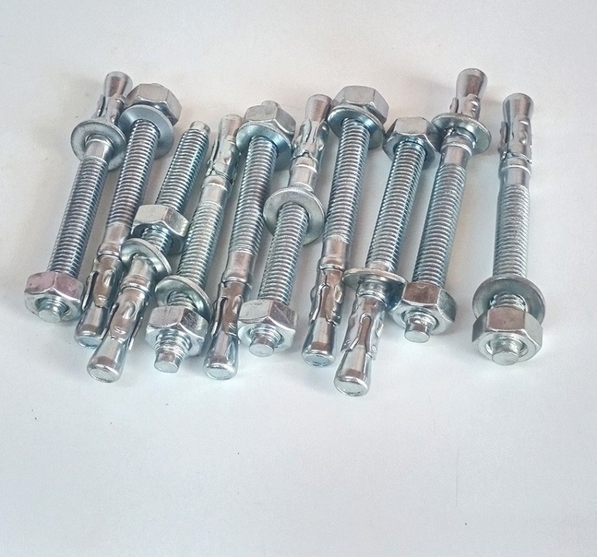 Hardware Nut & Bolt Set Anchor Fastener Silver M10 (Length 100mm