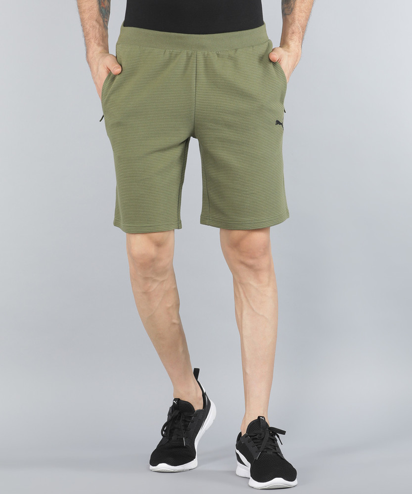 PUMA Solid Men Green Basic Shorts Buy PUMA Solid Men Green Basic