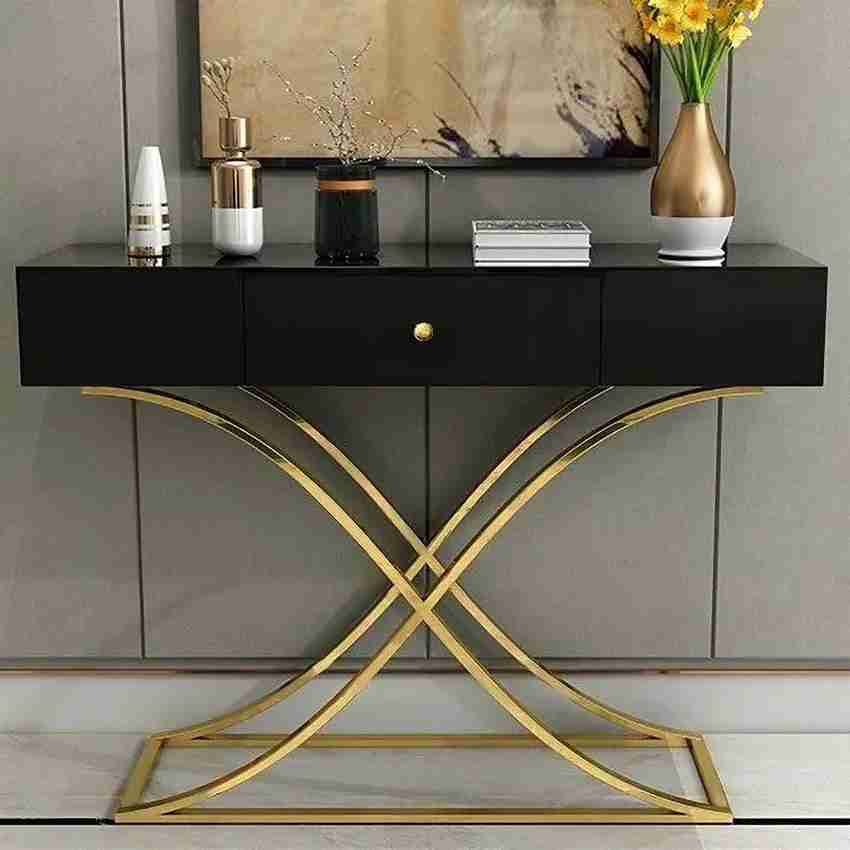 Black gold sales console table