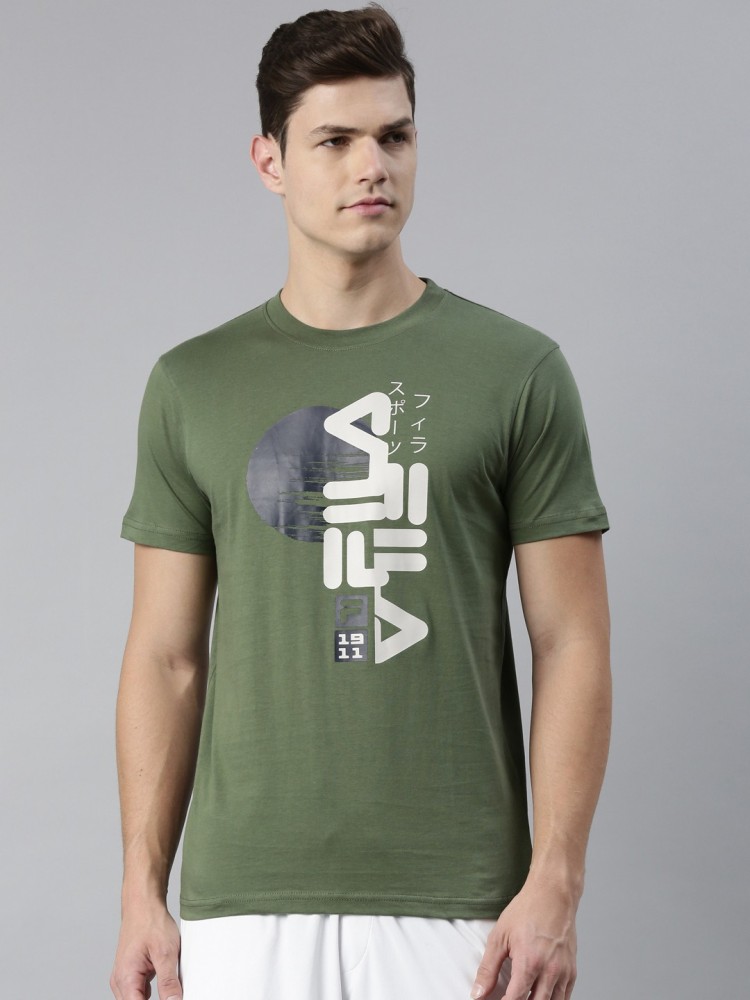 Green fila t shirt hotsell