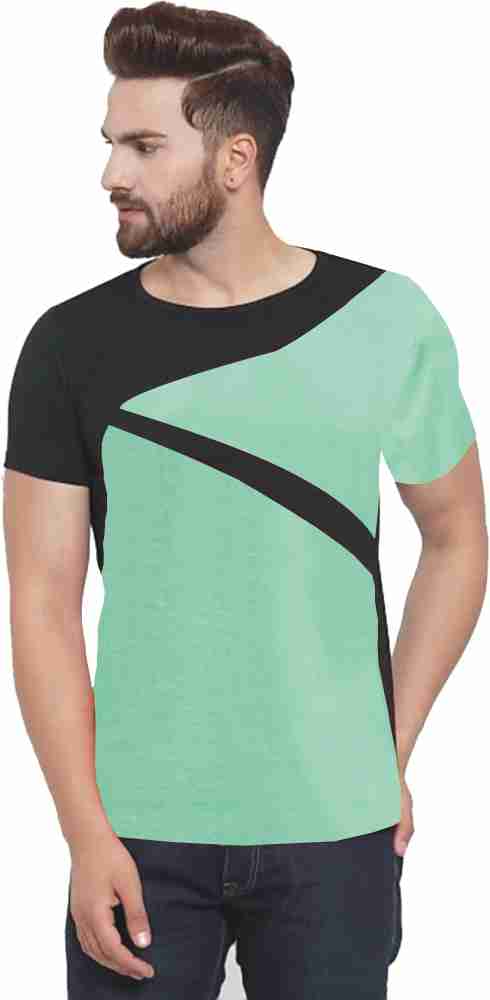 MILLIONARE Colorblock Men Round Neck Red, Green T-Shirt - Buy