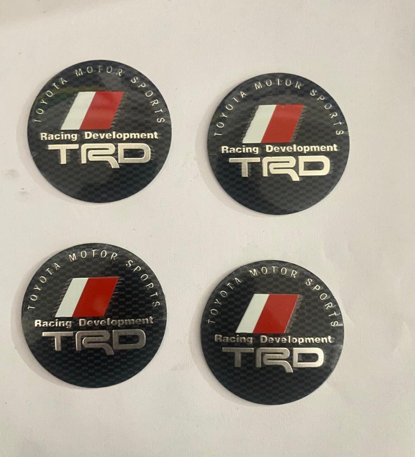 Auto MT 4pcs TRD SPORTS Sign Emblem Car Wheel Center Hub Cap Caps
