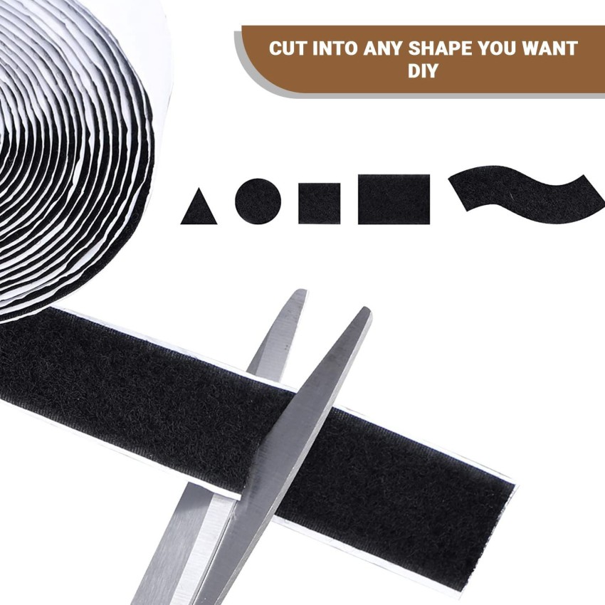 2 x 4 inch - 15 Sets - Adhesive Square Hook and Loop Tape - Heavy Duty Strips - Sticky Back Fastener, Black