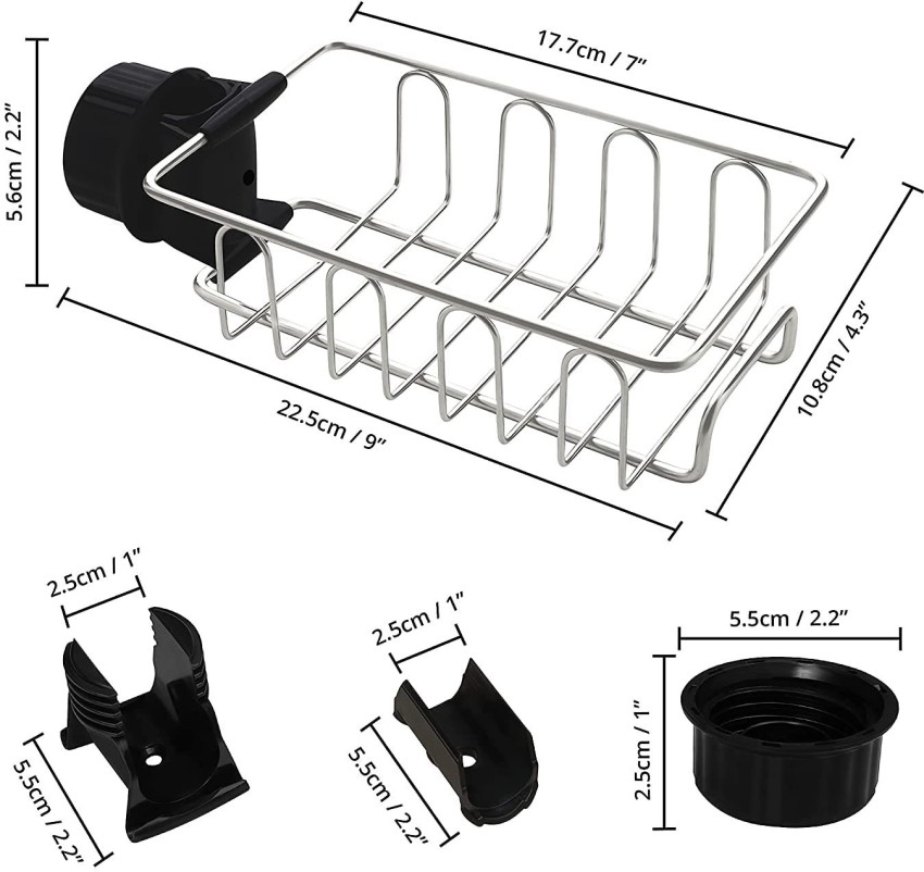 1pc Stainless Steel Faucet Storage Rack For Kitchen Sink Sponge