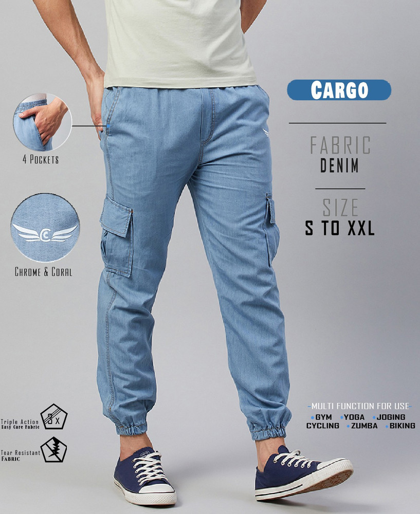 Chrome Coral Jogger Fit Men Light Blue Jeans Buy Chrome Coral Jogger Fit Men Light Blue Jeans Online at Best Prices in India Flipkart