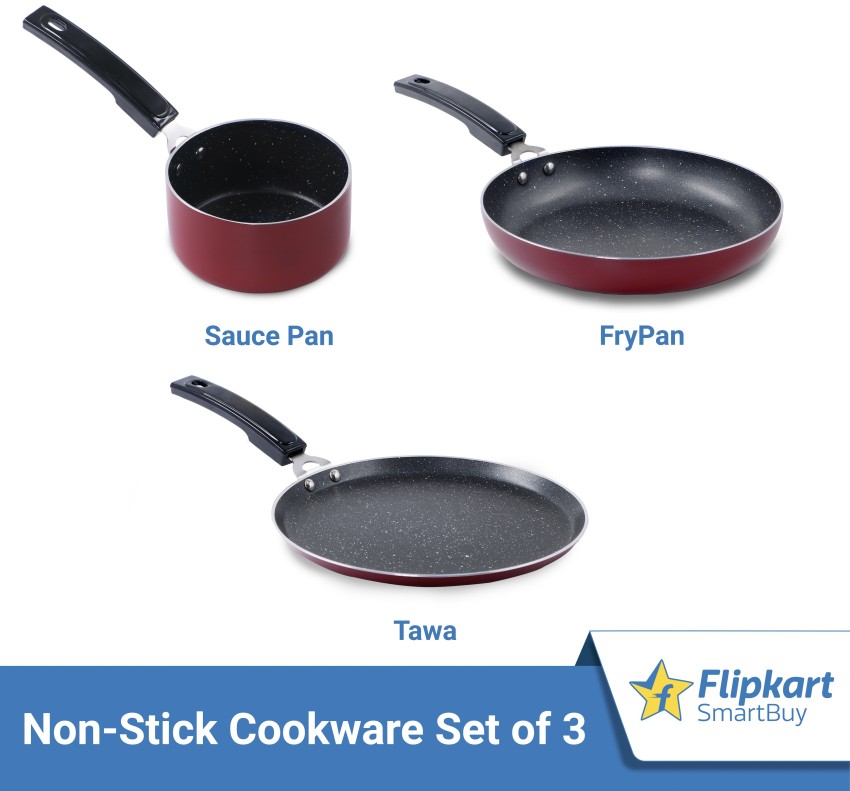 Flipkart SmartBuy Tawa and Fry Pan with Steel Lid Non-Stick Coated