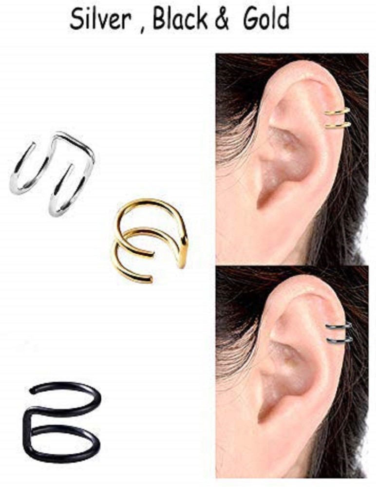 Gifts Clipon No Piercing Adjustable Helix Cuff Earrings Ear Cuff Clipon Cartilage  Hoop Cartilage Earrings  Clip Earrings  AliExpress