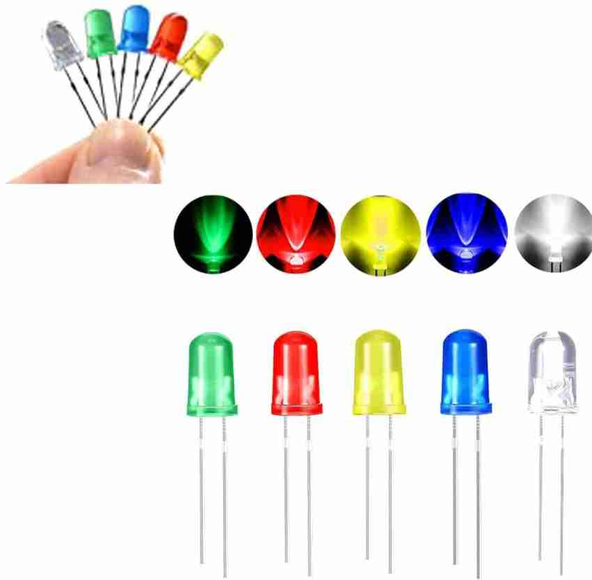 160pcs 5mm 7 Diodes LED couleur, Luminaires à diode LED à composant  électronique à tête ronde, Lampe LED à ampoule à diodes