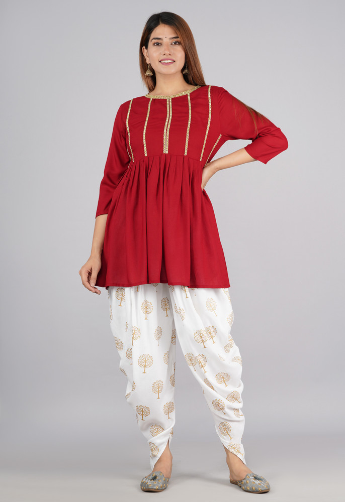 TFP Women Kurta Dhoti Pant Set Buy TFP Women Kurta Dhoti Pant