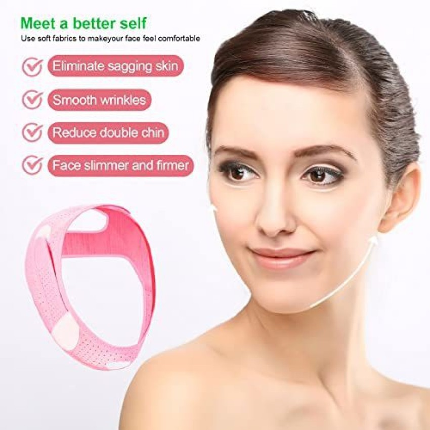 Pink Double Chin Reducer Facial Slimming Strap V Line Lifting Mask