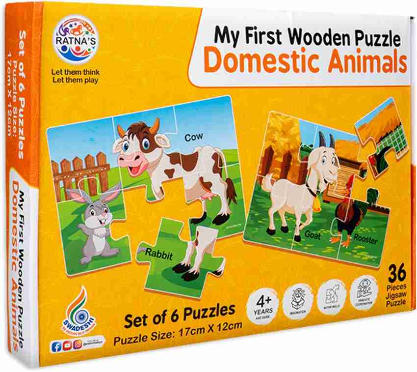 RATNA S My First wooden puzzle domestic animals for Kids 36