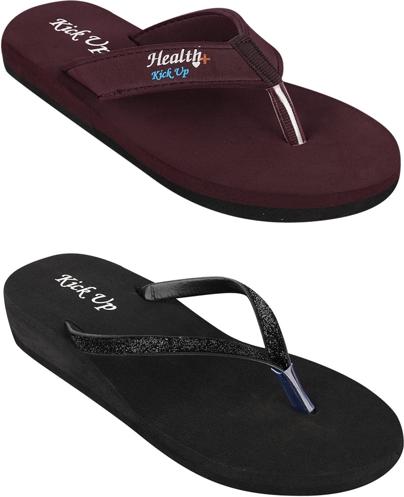 Buy online Black Solid Flip Flop from footwear for Women by Pampys