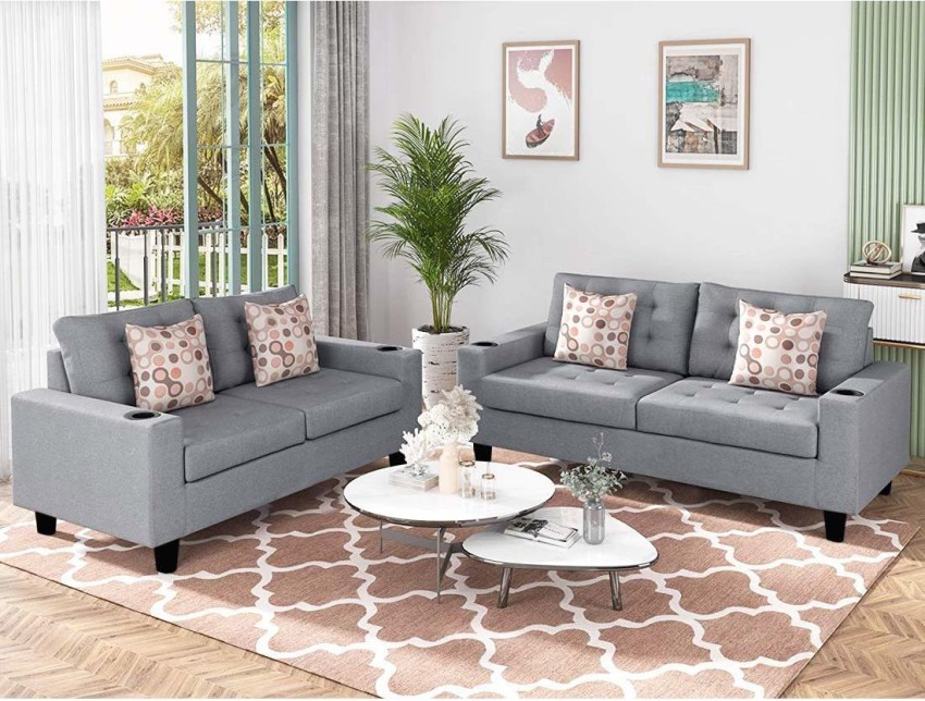 2 piece deals grey sofa set