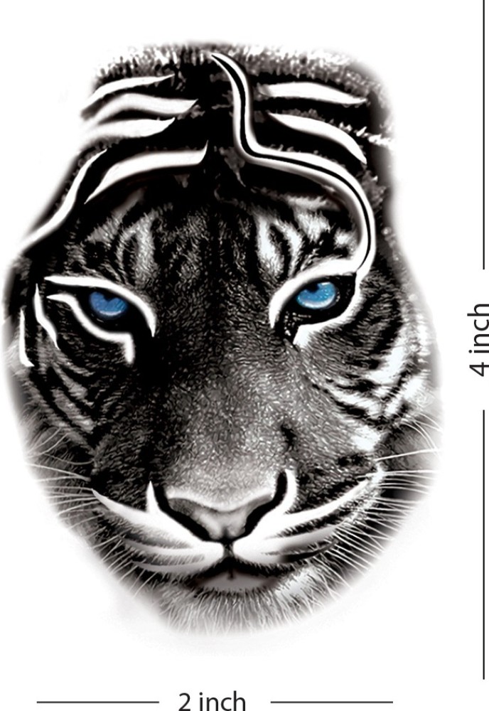 Voorkoms Black  White Tiger Waterproof Temporary Body Tattoo For Girls  and Boys  Amazonin Beauty