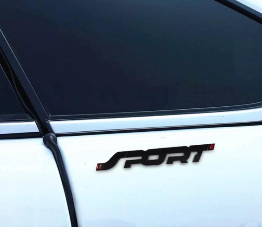 Auto MT Sports Sport BLACK Logo 13.7 x 2Cm Car Metal Emblem 3D