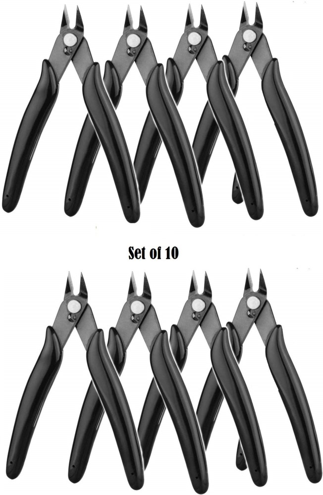 Micro Wire Cutters with Spring, 5 Pack, 5 inch Precision Mini Flush Cutters  B