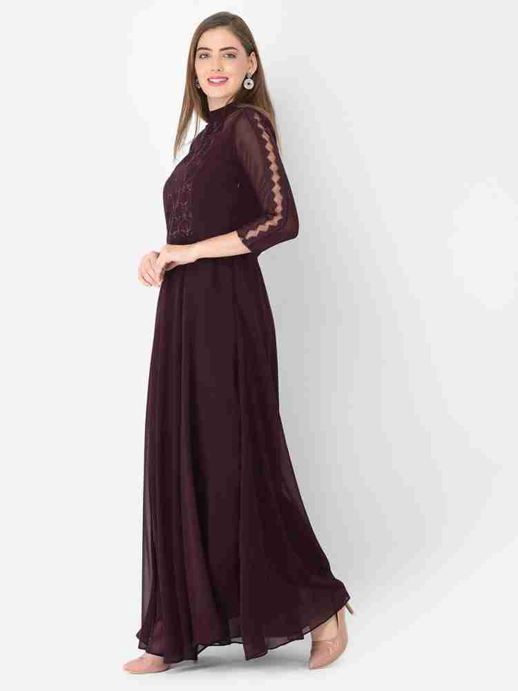 Eavan Women Maxi Brown Dress Buy Eavan Women Maxi Brown Dress Online at Best Prices in India Flipkart