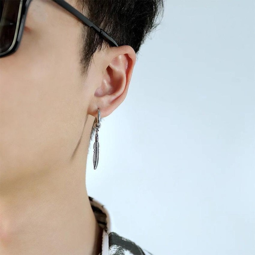 Irregular Triangle Long Chain Cuff Earring For Men  Unisex Jewellery