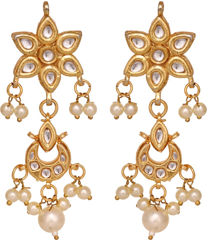 Flipkart.com - Buy brado jewellery Gold Plated Maroon Minakari Earrings For  Women and Girls Diamond Brass Chandbali Earring Online at Best Prices in  India