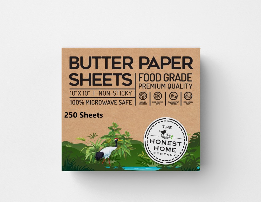 Buy The Honest Home Company, Extra Strong 100 Precut Butter Paper Sheets, 10x10 Inch, Easy to Use Baking Essentials, No Flavor Transfer