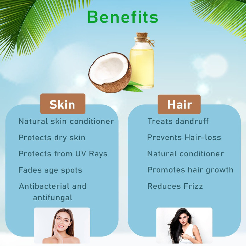 T H Organics Extra Virgin Cold Pressed Coconut Oil Hair Oil Pack of 2 Hair Oil