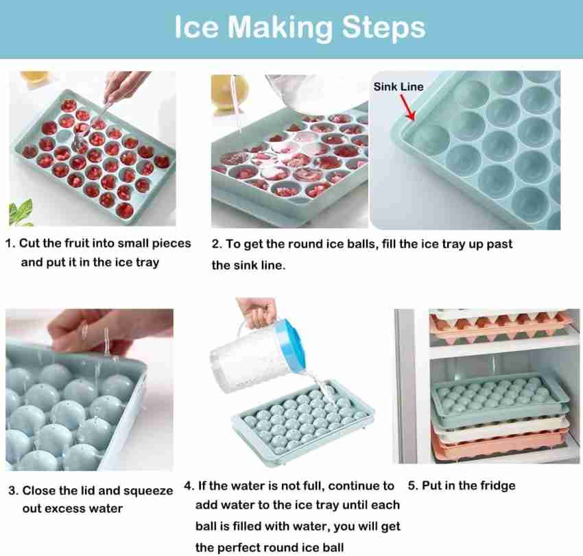 Hot Sell 33 Cavity Mini Ice Cube Tray Round Reusable Long Ice