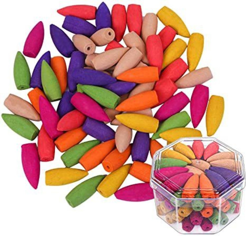 Incense Cone, 50 Pcs Multicolor Natural Backflows Incense Cones (Natural  Sandalwood) : : Home