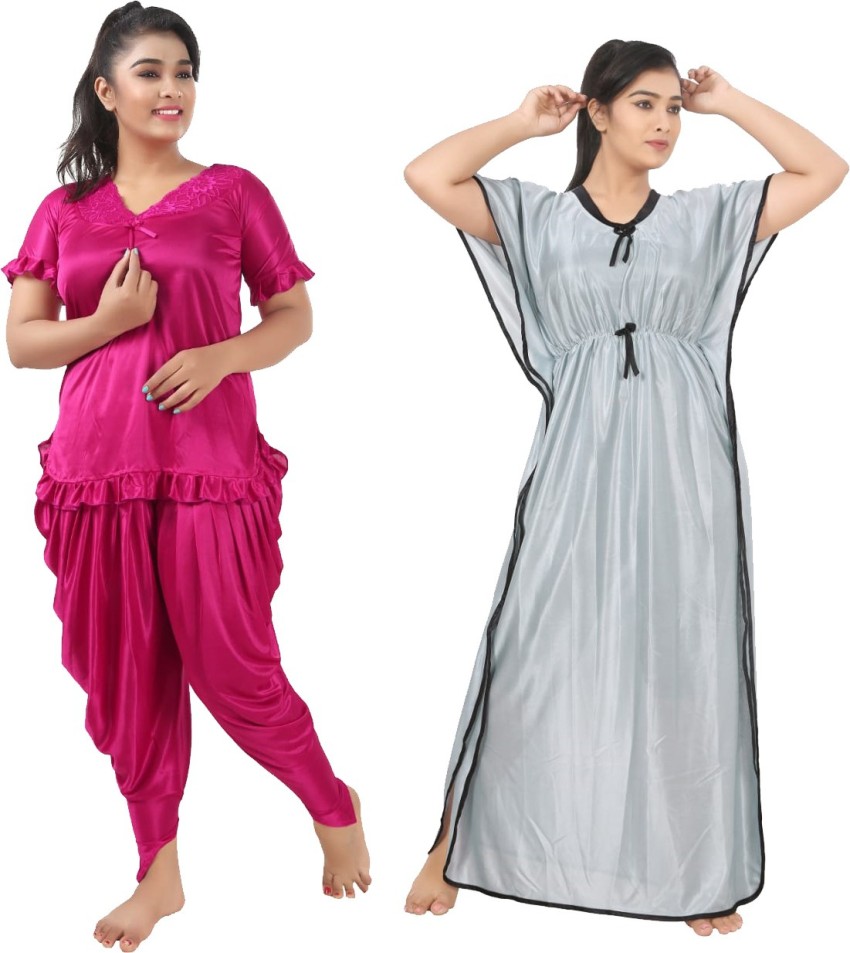 Pack of 7 Indian Women Cotton Printed Night Gown Nighty Combo Pack