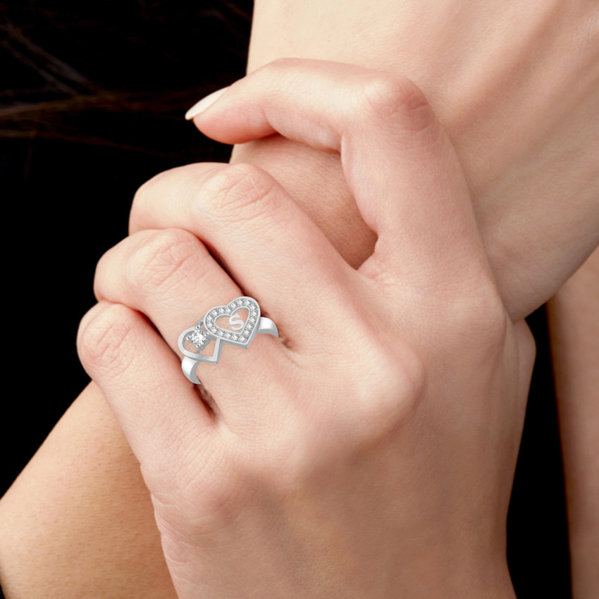 S silver ring hotsell