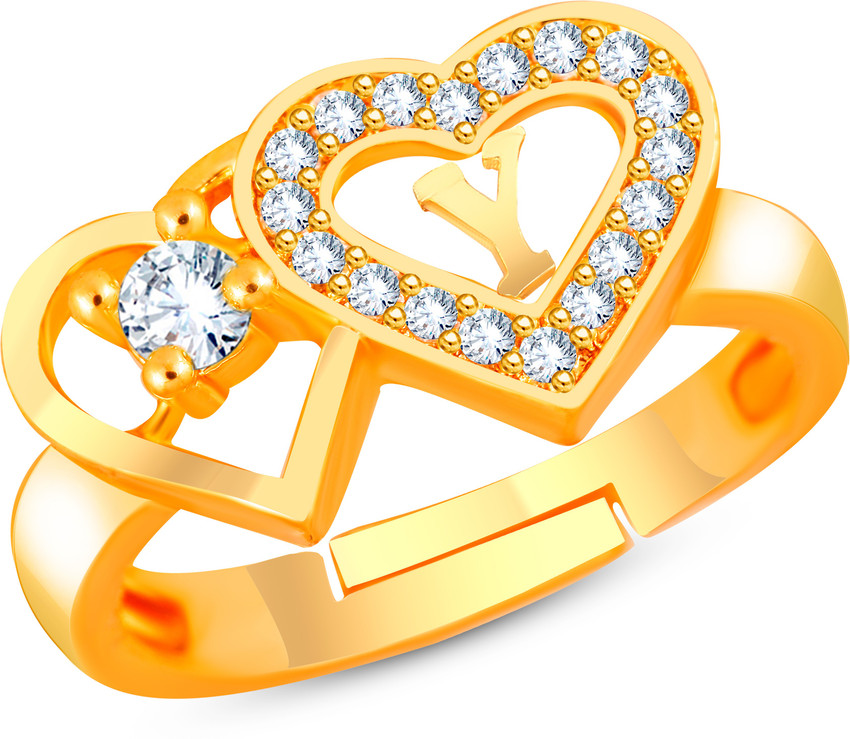 MEENAZ Rings for girls women girlfriend couple propose alphabet Y