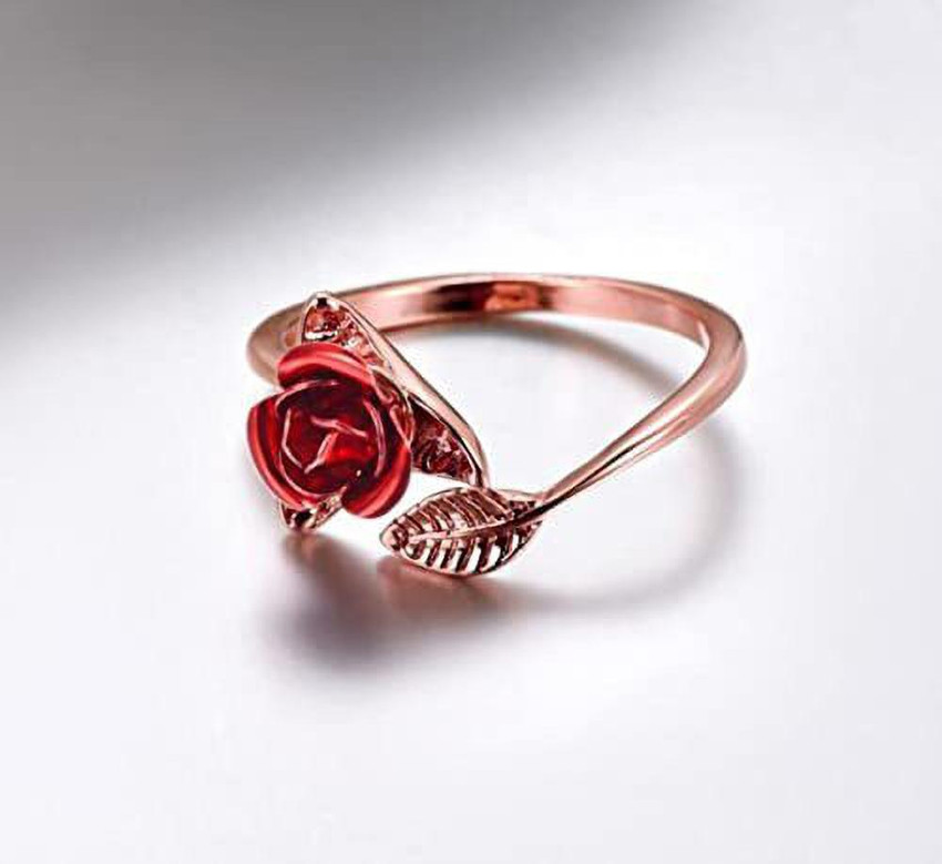 Red rose gold ring sales
