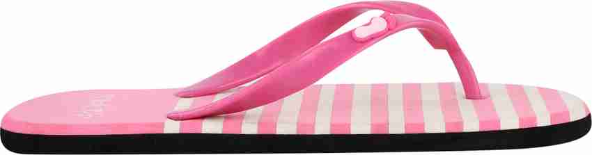 Pink and 2025 white flip flops