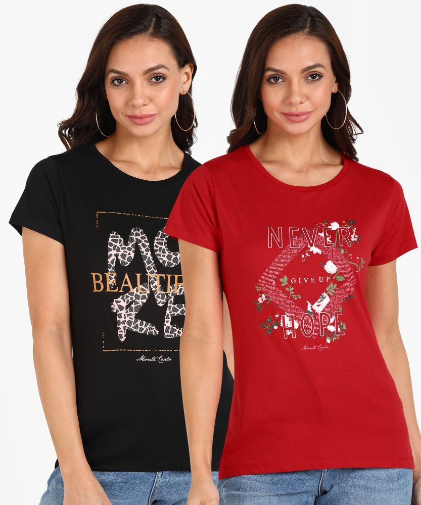 MONTE CARLO Printed Women Round Neck Red T Shirt Buy MONTE CARLO Printed Women Round Neck Red T Shirt Online at Best Prices in India Flipkart