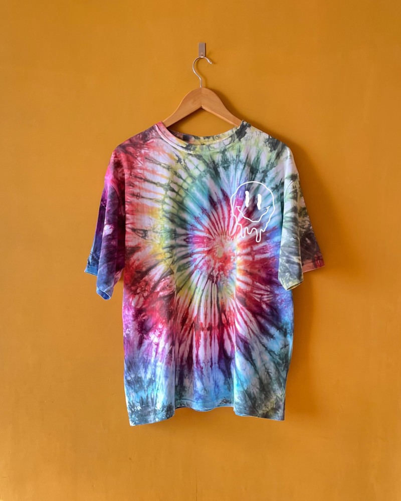Buy Multi-coloured Tie Dye Crew Neck T-shirt Online in India