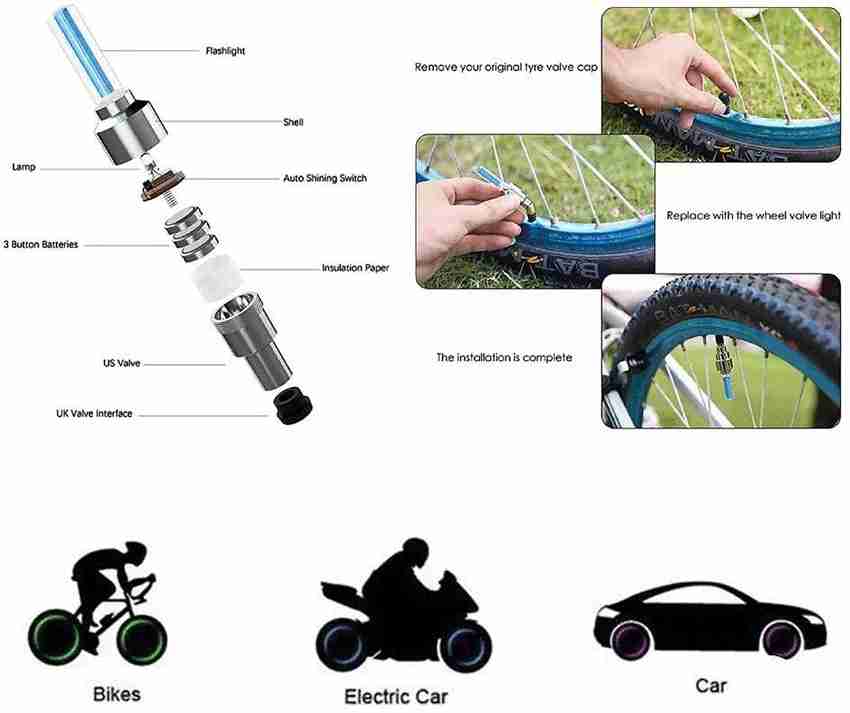 Tyre led deals light for bike