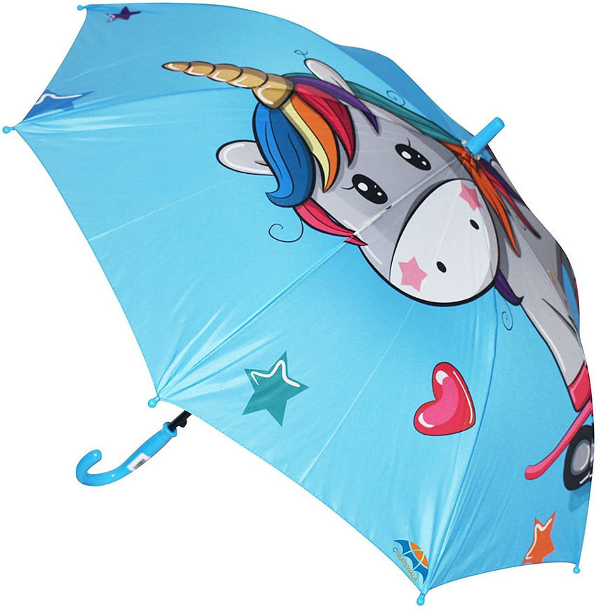CHAATEWALA Blue Baby Unicorn Umbrella for Girls Umbrella for kids