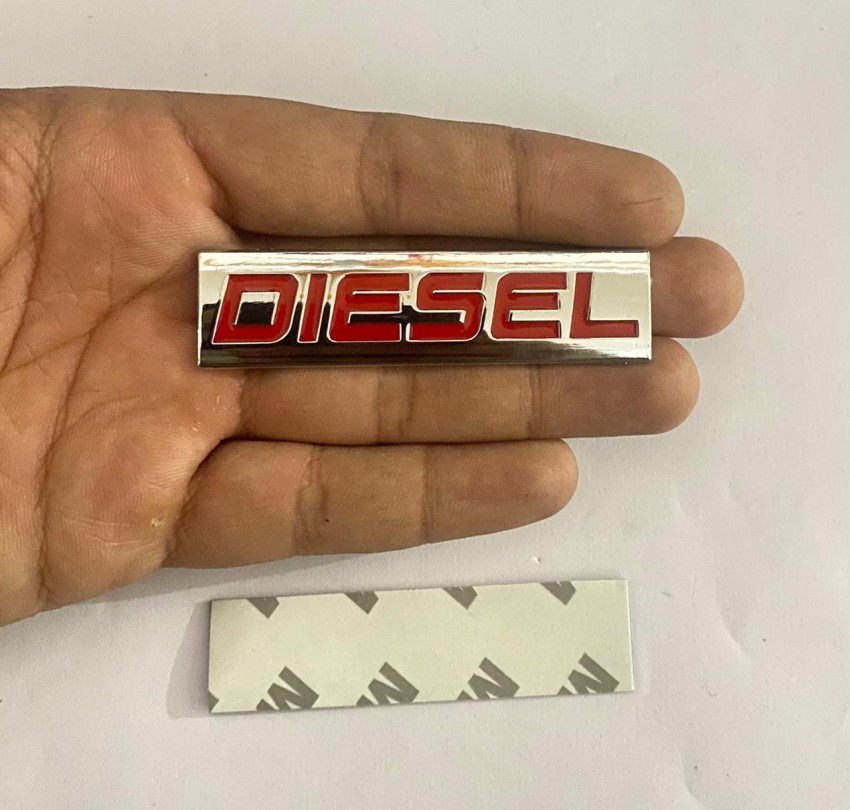 Auto MT Diesel DJAL CHROME RED Logo 7.7 x 2 cm Car Metal Emblem 3D