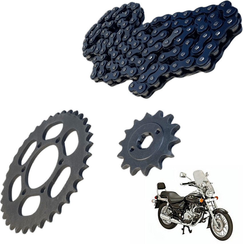 Dhe Best Bike Chain Sprocket Kit Wheel Chain Set of 3 Black For
