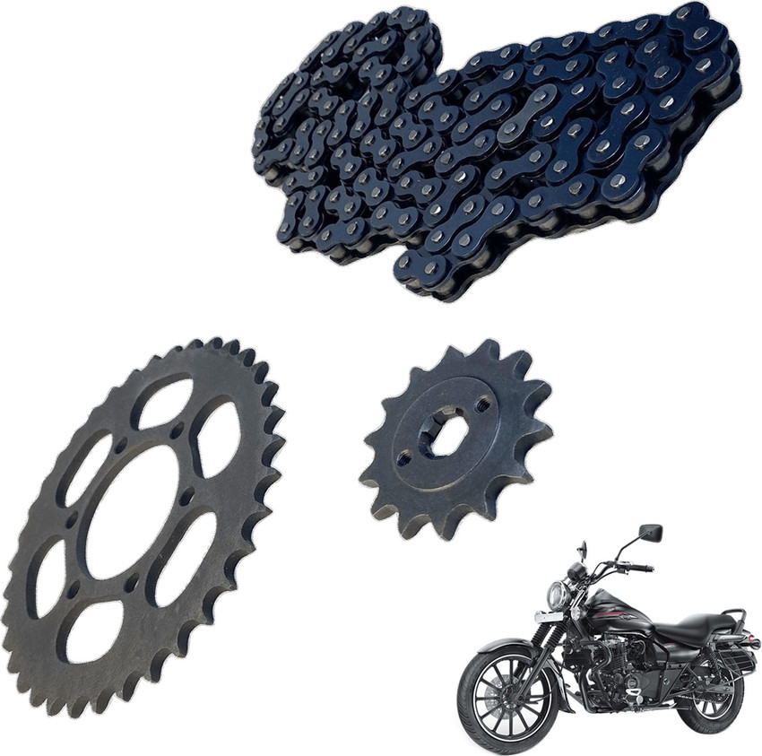 Dhe Best Bike Chain Sprocket Kit Wheel Chain Set of 3 Black For