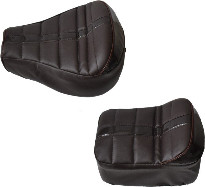 KOHLI BULLET ACCESSORIES Fancy Seat Cover Brown For Royal Enfield Classic  350/500cc Split Bike Seat