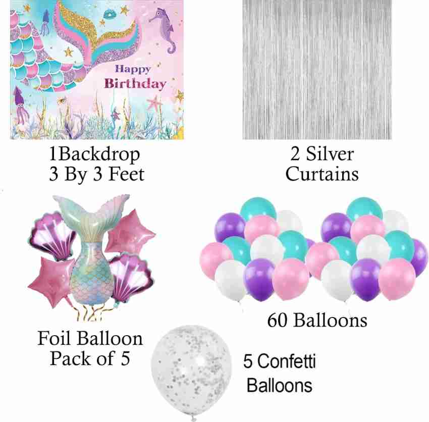 Theme My Party Mermaid Theme Party Decoration for Girls Mermaid Party  Supplies 1 Price in India - Buy Theme My Party Mermaid Theme Party  Decoration for Girls Mermaid Party Supplies 1 online