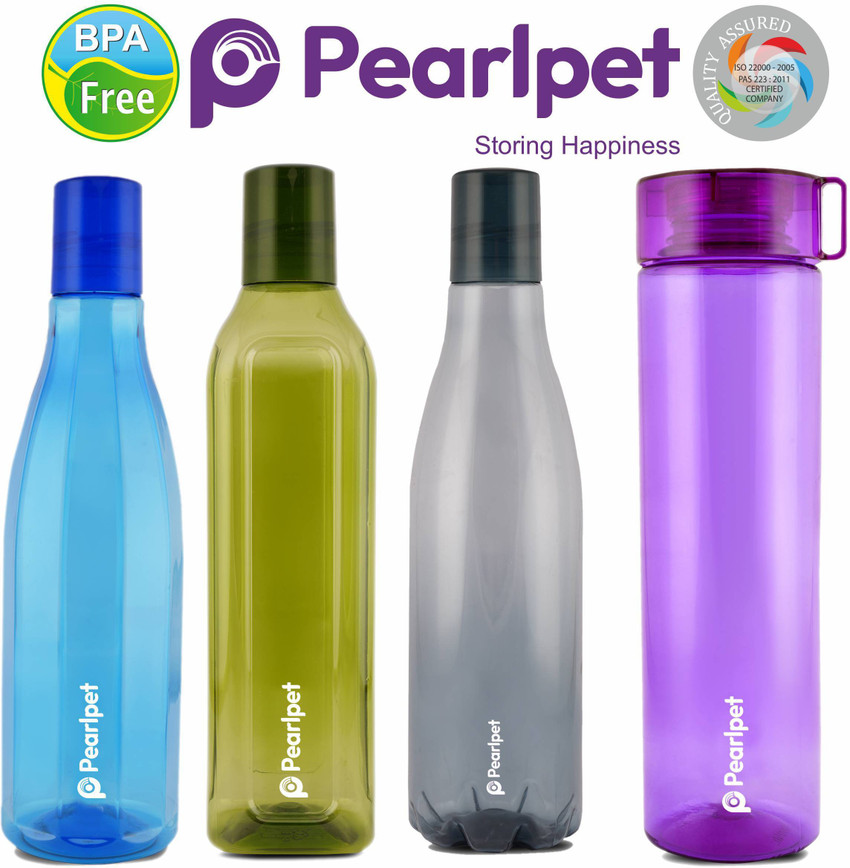 Pearlpet Plastic Water Bottle Set of 4 Pcs for Kitchen Water Bottle for Fridge 1000 ml Bottle Buy Pearlpet Plastic Water Bottle Set of 4 Pcs for Kitchen Water