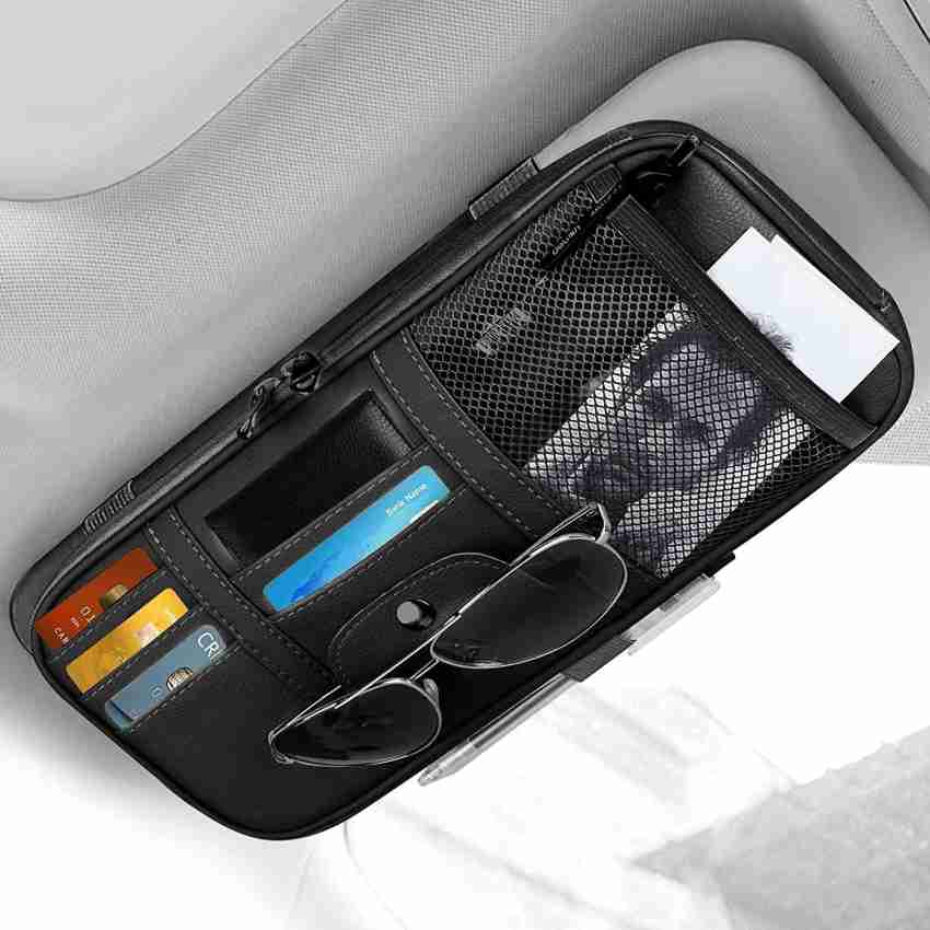 STHIRA Leather Car Sun Visor Organizer Auto Interior Accessories