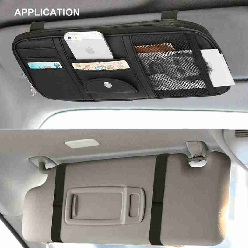 STHIRA Leather Car Sun Visor Organizer Auto Interior Accessories