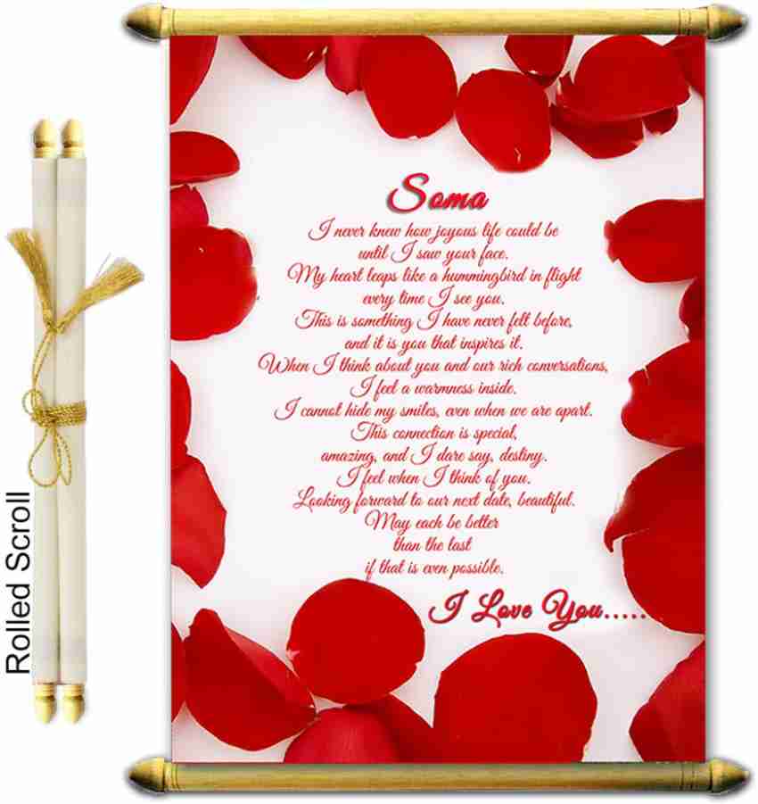 Midas Craft I Love You Soma Wooden Scrolled Love Letter