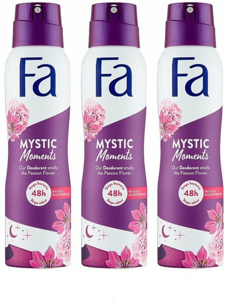 FA Mystic Moments Passion Flower Deodorant Spray (Pack Of 3) - 200ml  Deodorant Spray - For Men & Women - Price in India, Buy FA Mystic Moments  Passion Flower Deodorant Spray (Pack